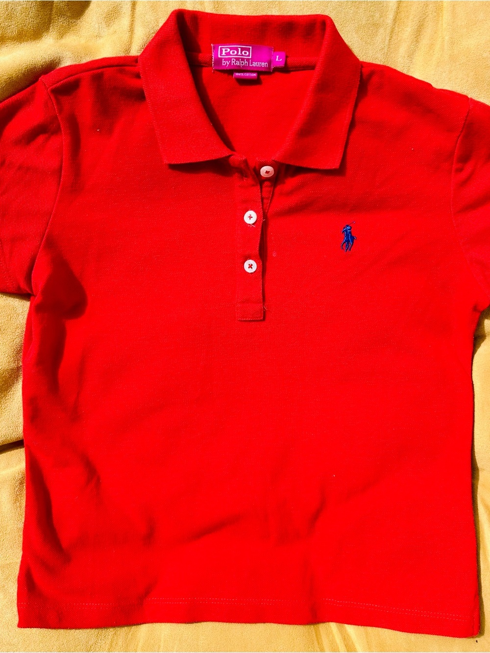 Polo by Ralph Lauren Red Short-Sleeve Cotton Polo with Blue Pony